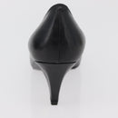 SAINT LAURENT Heel Leather Black Gold Auth ti3935-30