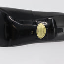 SAINT LAURENT Heel Leather Black Gold Auth ti3935-9
