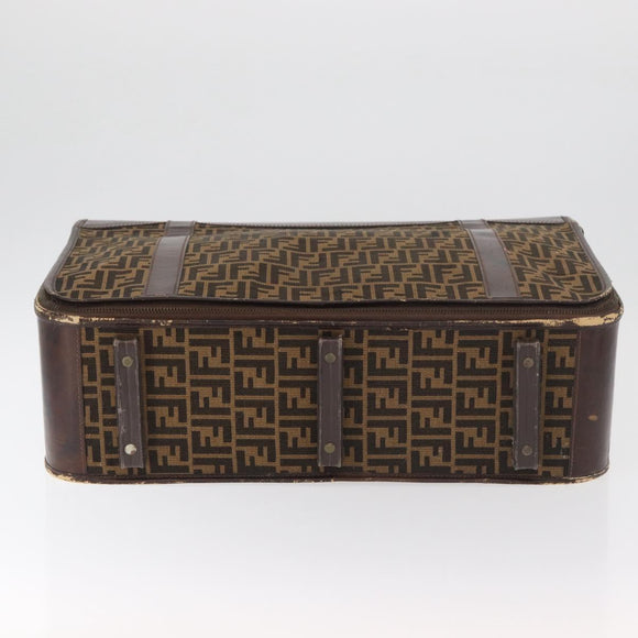 FENDI Zucca Canvas Trunk Black Brown Auth ti3936A