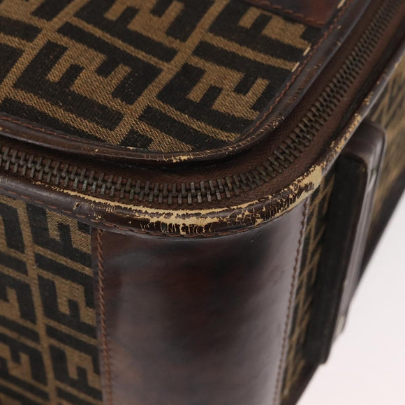 FENDI Zucca Canvas Trunk Black Brown Auth ti3936A