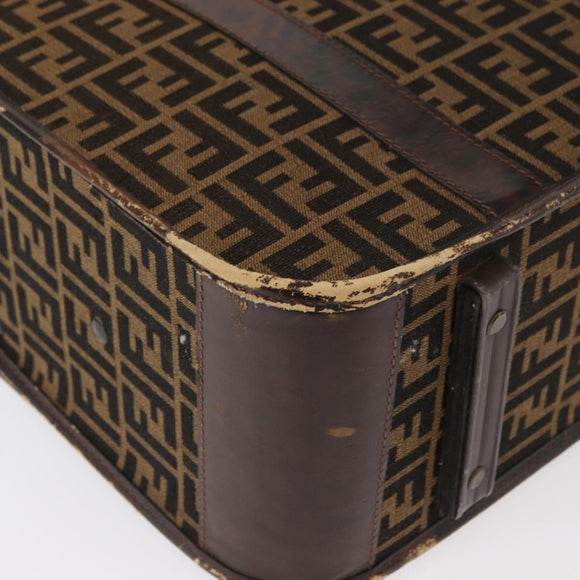 FENDI Zucca Canvas Trunk Black Brown Auth ti3936A