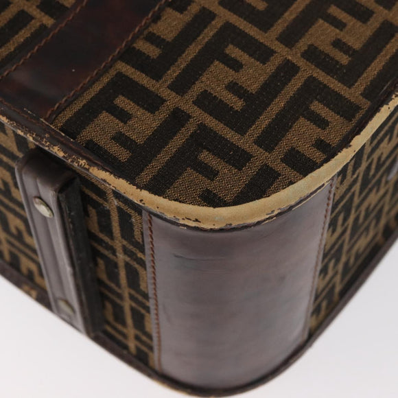 FENDI Zucca Canvas Trunk Black Brown Auth ti3936A