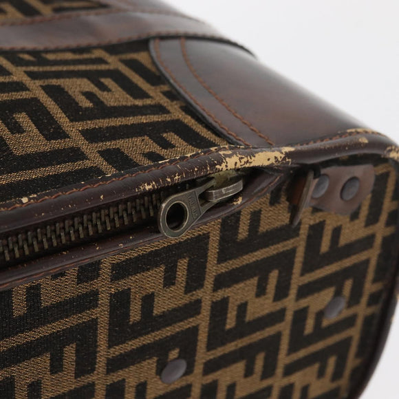 FENDI Zucca Canvas Trunk Black Brown Auth ti3936A