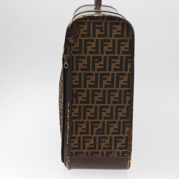 FENDI Zucca Canvas Trunk Black Brown Auth ti3936A