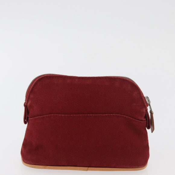 HERMES Bolide Pouch cotton 2 Set Red Auth ti3937