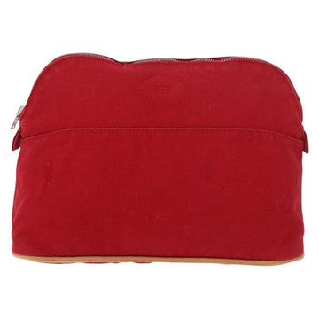 HERMES Bolide Pouch cotton 2 Set Red Auth ti3937 - 0