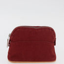 HERMES Bolide Pouch cotton 2 Set Red Auth ti3937-9