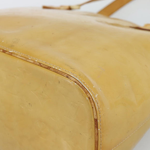 LOUIS VUITTON Monogram Vernis Houston Hand Bag Beige M91004 LV Auth ti3941