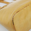 LOUIS VUITTON Monogram Vernis Houston Hand Bag Beige M91004 LV Auth ti3941-11