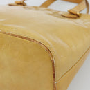 LOUIS VUITTON Monogram Vernis Houston Hand Bag Beige M91004 LV Auth ti3941-12