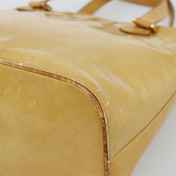 LOUIS VUITTON Monogram Vernis Houston Hand Bag Beige M91004 LV Auth ti3941