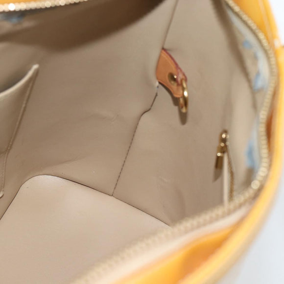 LOUIS VUITTON Monogram Vernis Houston Hand Bag Beige M91004 LV Auth ti3941
