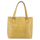 LOUIS VUITTON Monogram Vernis Houston Hand Bag Beige M91004 LV Auth ti3941-2