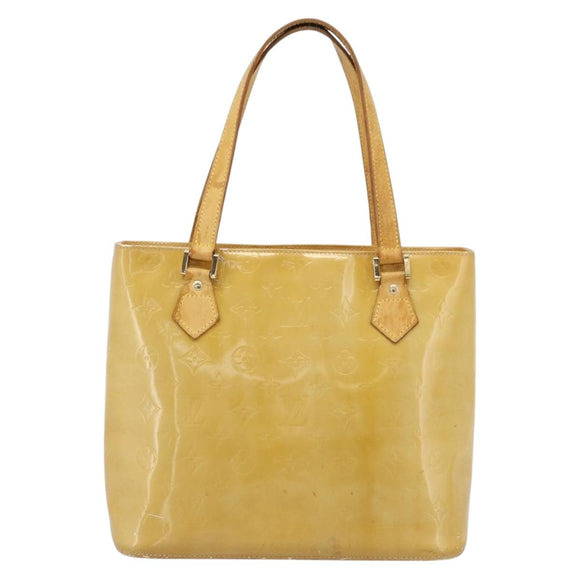 LOUIS VUITTON Monogram Vernis Houston Hand Bag Beige M91004 LV Auth ti3941