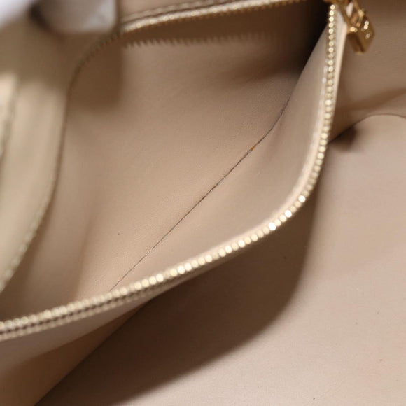 LOUIS VUITTON Monogram Vernis Houston Hand Bag Beige M91004 LV Auth ti3941