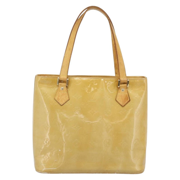 LOUIS VUITTON Monogram Vernis Houston Hand Bag Beige M91004 LV Auth ti3941