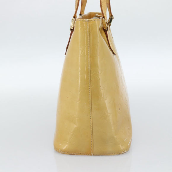 LOUIS VUITTON Monogram Vernis Houston Hand Bag Beige M91004 LV Auth ti3941