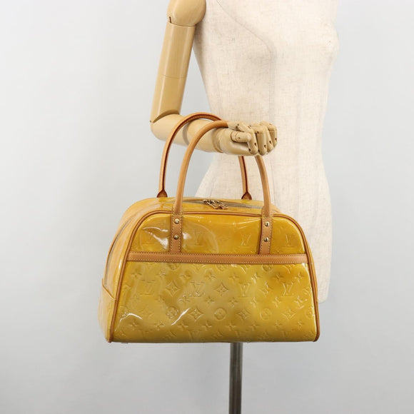 LOUIS VUITTON Monogram Vernis Tompkins Square Bag Beige M91149 LV Auth ti3943