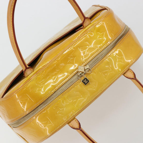 LOUIS VUITTON Monogram Vernis Tompkins Square Bag Beige M91149 LV Auth ti3943