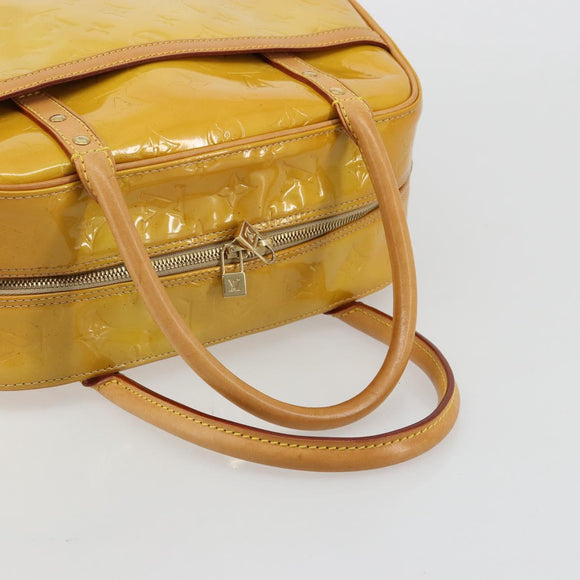 LOUIS VUITTON Monogram Vernis Tompkins Square Bag Beige M91149 LV Auth ti3943