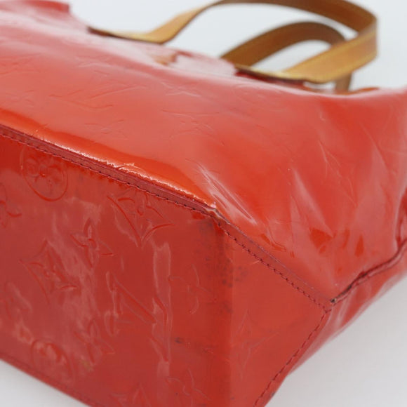 LOUIS VUITTON Monogram Vernis Reade PM Hand Bag Red Rouge M91088 LV Auth ti3944