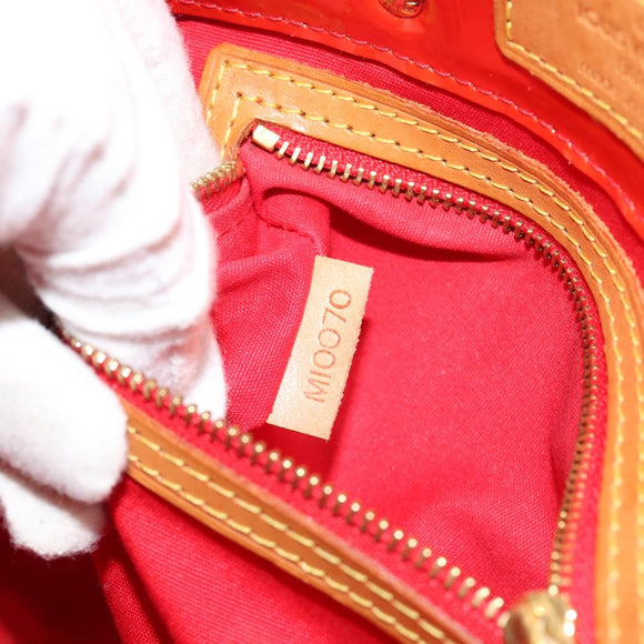 LOUIS VUITTON Monogram Vernis Reade PM Hand Bag Red Rouge M91088 LV Auth ti3944
