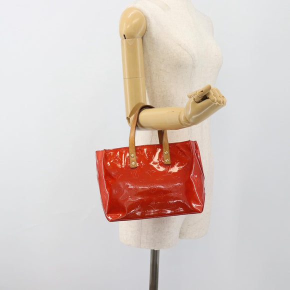 LOUIS VUITTON Monogram Vernis Reade PM Hand Bag Red Rouge M91088 LV Auth ti3944