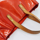 LOUIS VUITTON Monogram Vernis Reade PM Hand Bag Red Rouge M91088 LV Auth ti3944-6