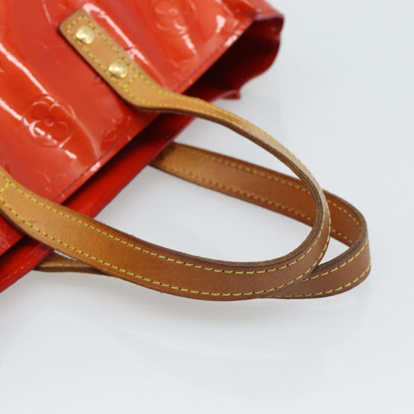 LOUIS VUITTON Monogram Vernis Reade PM Hand Bag Red Rouge M91088 LV Auth ti3944