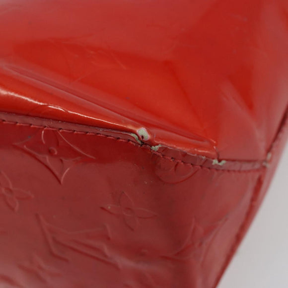 LOUIS VUITTON Monogram Vernis Reade PM Hand Bag Red Rouge M91088 LV Auth ti3945