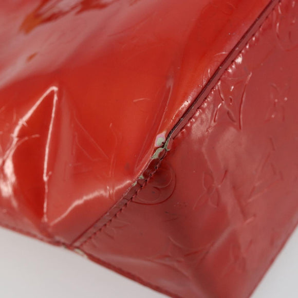 LOUIS VUITTON Monogram Vernis Reade PM Hand Bag Red Rouge M91088 LV Auth ti3945