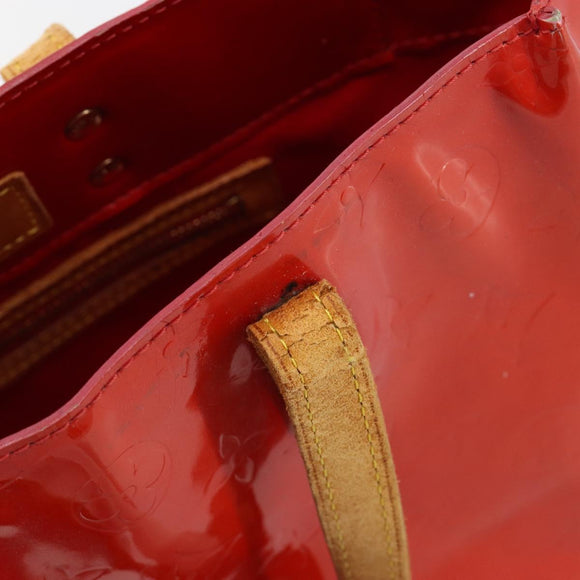 LOUIS VUITTON Monogram Vernis Reade PM Hand Bag Red Rouge M91088 LV Auth ti3945