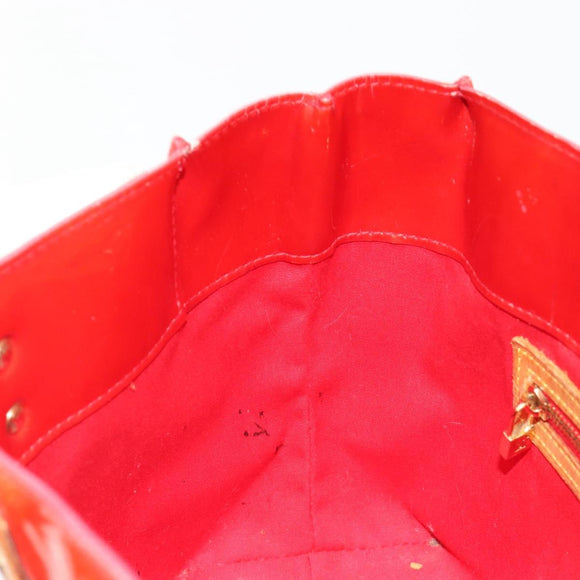 LOUIS VUITTON Monogram Vernis Reade PM Hand Bag Red Rouge M91088 LV Auth ti3945