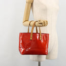 LOUIS VUITTON Monogram Vernis Reade PM Hand Bag Red Rouge M91088 LV Auth ti3945-25