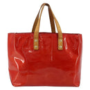 LOUIS VUITTON Monogram Vernis Reade PM Hand Bag Red Rouge M91088 LV Auth ti3945-2