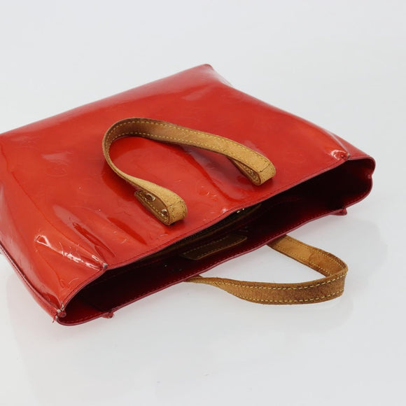 LOUIS VUITTON Monogram Vernis Reade PM Hand Bag Red Rouge M91088 LV Auth ti3945