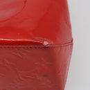 LOUIS VUITTON Monogram Vernis Reade PM Hand Bag Red Rouge M91088 LV Auth ti3946-18