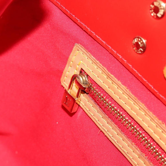 LOUIS VUITTON Monogram Vernis Reade PM Hand Bag Red Rouge M91088 LV Auth ti3946