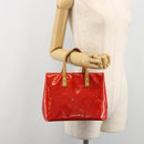 LOUIS VUITTON Monogram Vernis Reade PM Hand Bag Red Rouge M91088 LV Auth ti3946-26