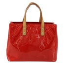 LOUIS VUITTON Monogram Vernis Reade PM Hand Bag Red Rouge M91088 LV Auth ti3946-2