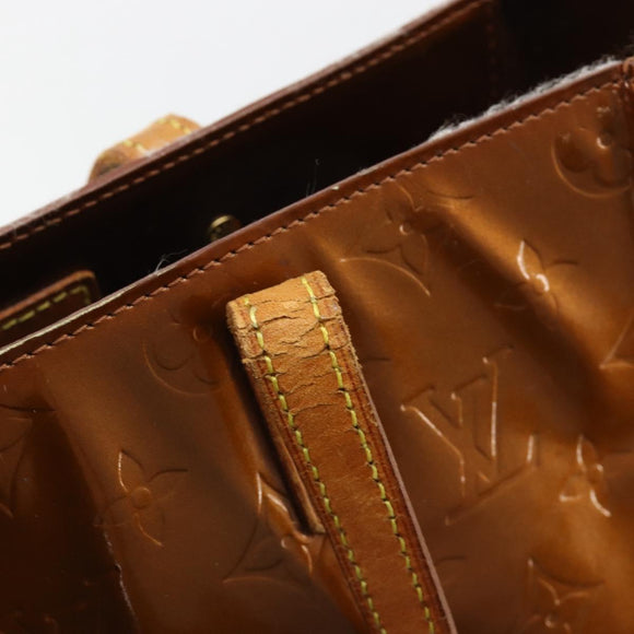 LOUIS VUITTON Monogram Vernis Reade MM Hand Bag Bronze M91143 LV Auth ti3949