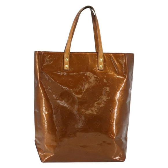 LOUIS VUITTON Monogram Vernis Reade MM Hand Bag Bronze M91143 LV Auth ti3949