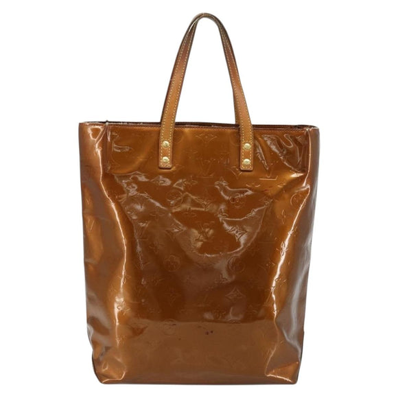 LOUIS VUITTON Monogram Vernis Reade MM Hand Bag Bronze M91143 LV Auth ti3949