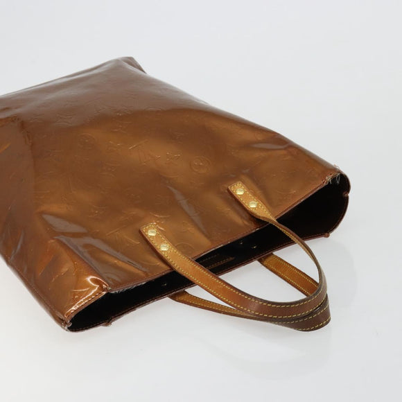 LOUIS VUITTON Monogram Vernis Reade MM Hand Bag Bronze M91143 LV Auth ti3949