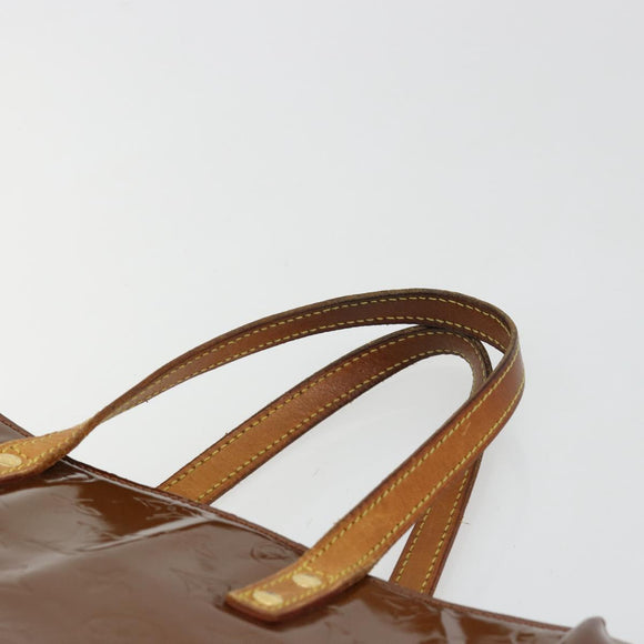 LOUIS VUITTON Monogram Vernis Reade MM Hand Bag Bronze M91143 LV Auth ti3949