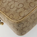 CELINE C Sulky Shoulder Bag Coated Canvas Beige Gold Auth ti3958-11