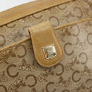 CELINE C Sulky Shoulder Bag Coated Canvas Beige Gold Auth ti3958-14