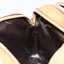 CELINE C Sulky Shoulder Bag Coated Canvas Beige Gold Auth ti3958-19