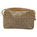 CELINE C Sulky Shoulder Bag Coated Canvas Beige Gold Auth ti3958-3