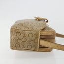 CELINE C Sulky Shoulder Bag Coated Canvas Beige Gold Auth ti3958-4